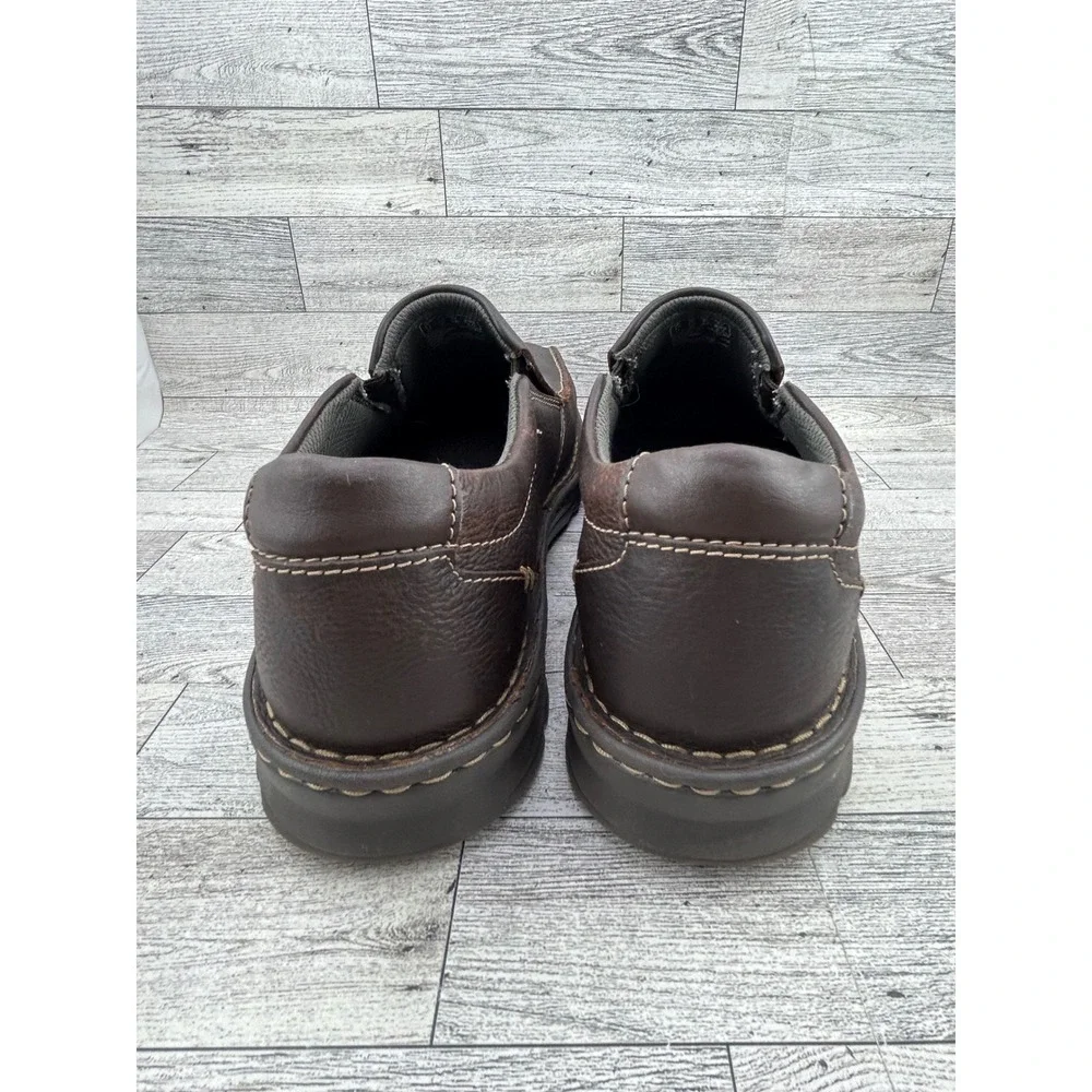 Clarks Mens Size‎ 12 W Brown Leather Slip On Soft Cushion Comfort Loafer Shoes
